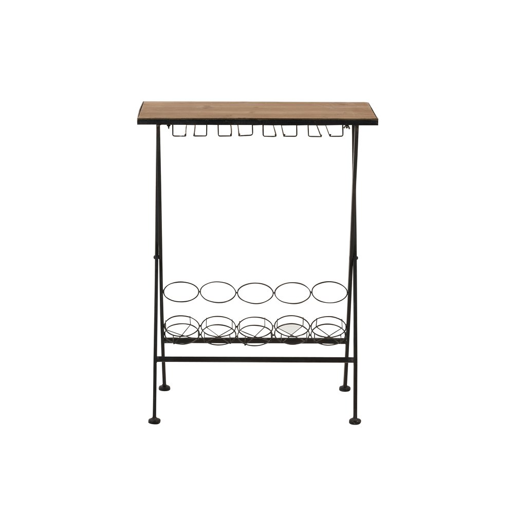 Table de bar avec range bouteilles et verres USTI Métal / Bois naturel